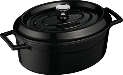 Braadpan gietijzer ovaal 29 cm 4,8 liter Lava Cooking zwart