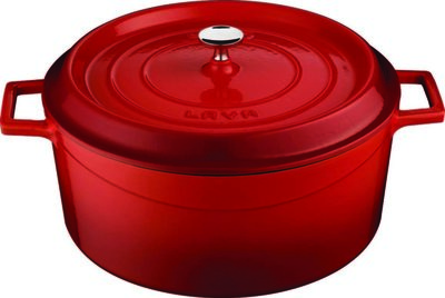 Braadpan gietijzer 28 cm 6,7 liter Lava Cooking rood