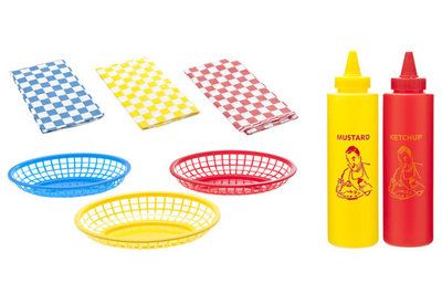 Hotdog en hamburger BBQ kit 14 delig