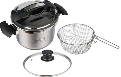 Snelkookpan 6 liter 4-in-1 inclusief frituurmand Royalty Line 
