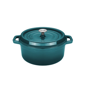 Braadpan 20 cm gietijzer blauw groen Sola 