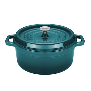 Braadpan 28 cm gietijzer blauw groen Sola