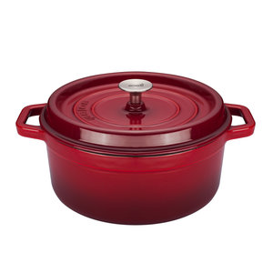 Braadpan 28 cm gietijzer rood Sola 