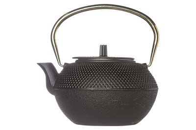 Dosering Fabel Tapijt Theepot zwart mat gietijzer 1,2L met gouden handvat| AANBIEDING -  Kookwinkel Kitchen&More