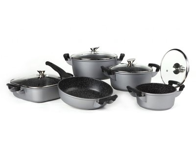 glans Bijwerken titel Pannenset 9-delig zilver grijs marmeren coating | Duurzame pannen voordelig online kopen - Kookwinkel Kitchen&More glans Bijwerken titel Pannenset 9-delig zilver grijs marmeren coating | Duurzame pannen voordelig online kopen - Kookwinkel Kitchen&More