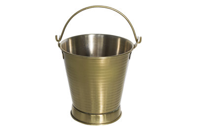  Frietemmertje 10cm mat goud RVS