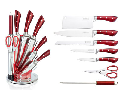 kubiek element Goederen Messenset RVS 8 delig rood Royalty Line Limited Edition - Kookwinkel  Kitchen&More