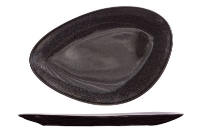 Plat bord driehoekig 21cm Black Granite