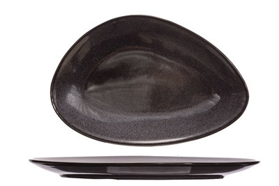 Plat bord driehoekig 33cm Black Granite