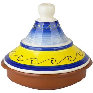 Tajine 20 cm Tapas Fade blauw geel