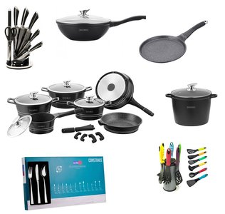 toon Spreek uit eb Complete uitzet set keramische pannen | AANBIEDING keramische pannen en  bestek - Kookwinkel Kitchen&More