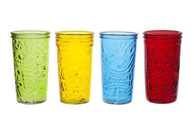 Longdrink Tiki glas gekleurd set van 4 