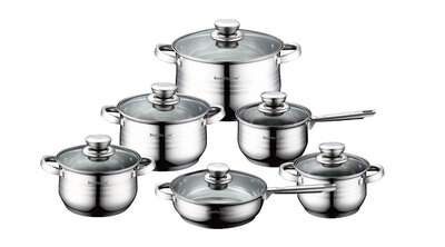 12-delige pannenset royalty line rvs